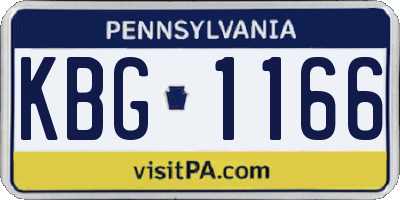 PA license plate KBG1166