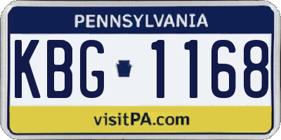 PA license plate KBG1168