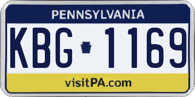PA license plate KBG1169