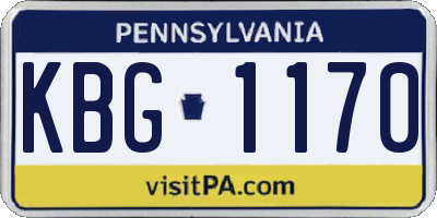 PA license plate KBG1170