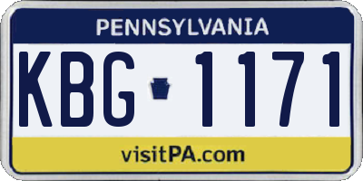 PA license plate KBG1171