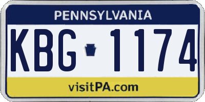 PA license plate KBG1174