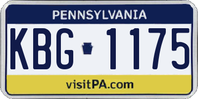 PA license plate KBG1175