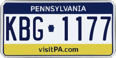 PA license plate KBG1177