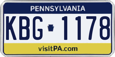 PA license plate KBG1178