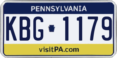 PA license plate KBG1179