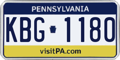 PA license plate KBG1180