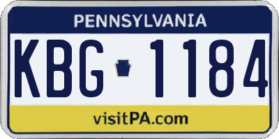 PA license plate KBG1184