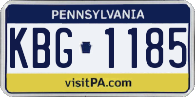 PA license plate KBG1185