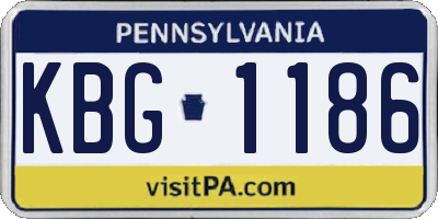 PA license plate KBG1186