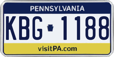 PA license plate KBG1188