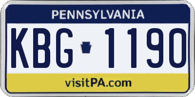 PA license plate KBG1190