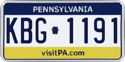 PA license plate KBG1191
