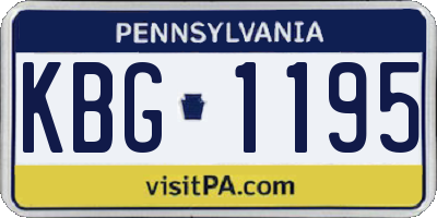 PA license plate KBG1195