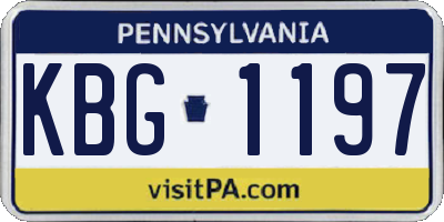 PA license plate KBG1197