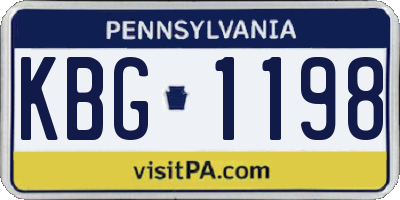 PA license plate KBG1198