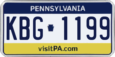 PA license plate KBG1199