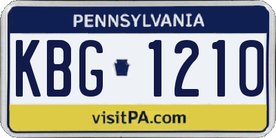 PA license plate KBG1210