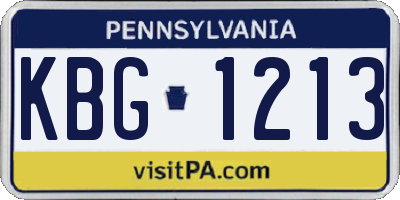 PA license plate KBG1213