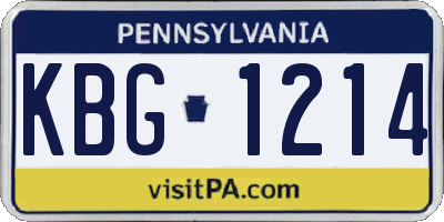 PA license plate KBG1214