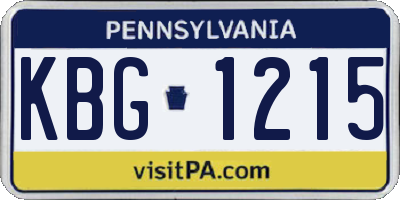 PA license plate KBG1215