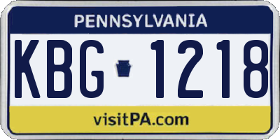 PA license plate KBG1218