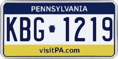PA license plate KBG1219