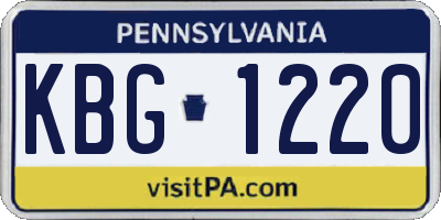 PA license plate KBG1220