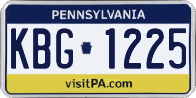 PA license plate KBG1225