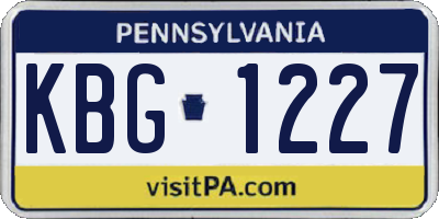 PA license plate KBG1227