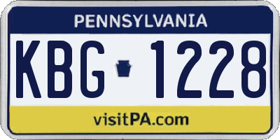 PA license plate KBG1228