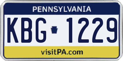 PA license plate KBG1229