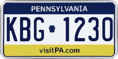 PA license plate KBG1230