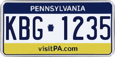 PA license plate KBG1235