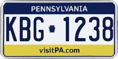 PA license plate KBG1238