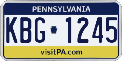 PA license plate KBG1245