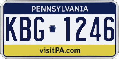PA license plate KBG1246