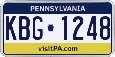 PA license plate KBG1248
