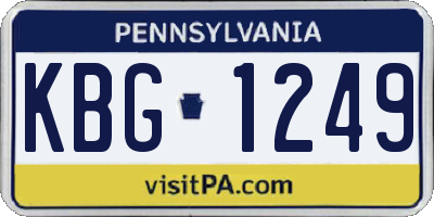 PA license plate KBG1249