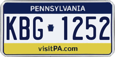 PA license plate KBG1252