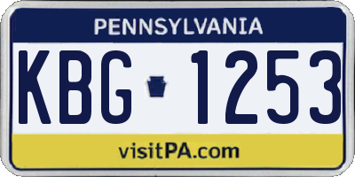 PA license plate KBG1253
