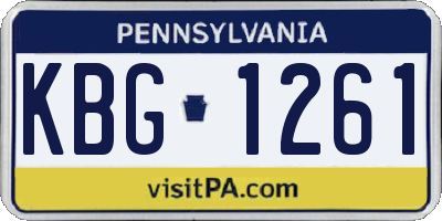 PA license plate KBG1261