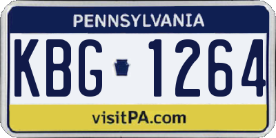 PA license plate KBG1264