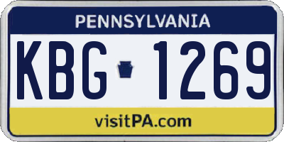 PA license plate KBG1269