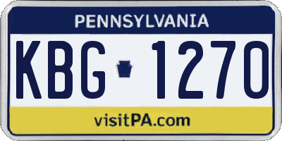 PA license plate KBG1270