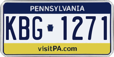 PA license plate KBG1271