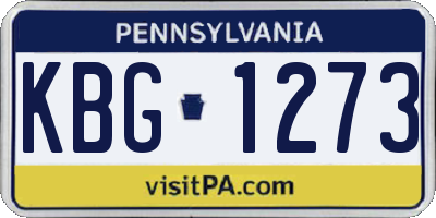 PA license plate KBG1273