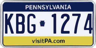 PA license plate KBG1274