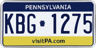 PA license plate KBG1275