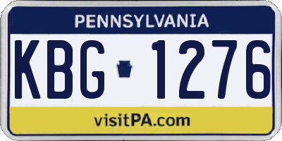 PA license plate KBG1276
